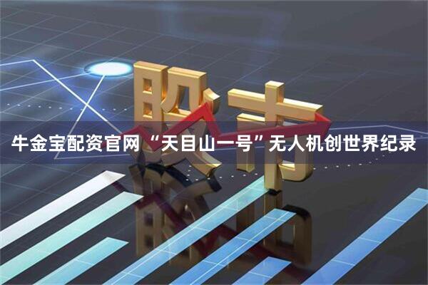 牛金宝配资官网 “天目山一号”无人机创世界纪录